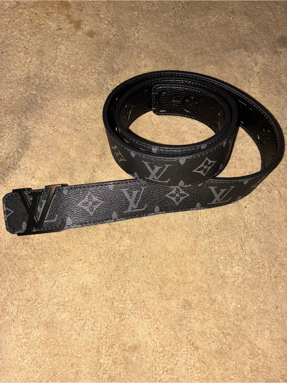 Louis Vuitton Black Monogram Reversible Men's Belt
